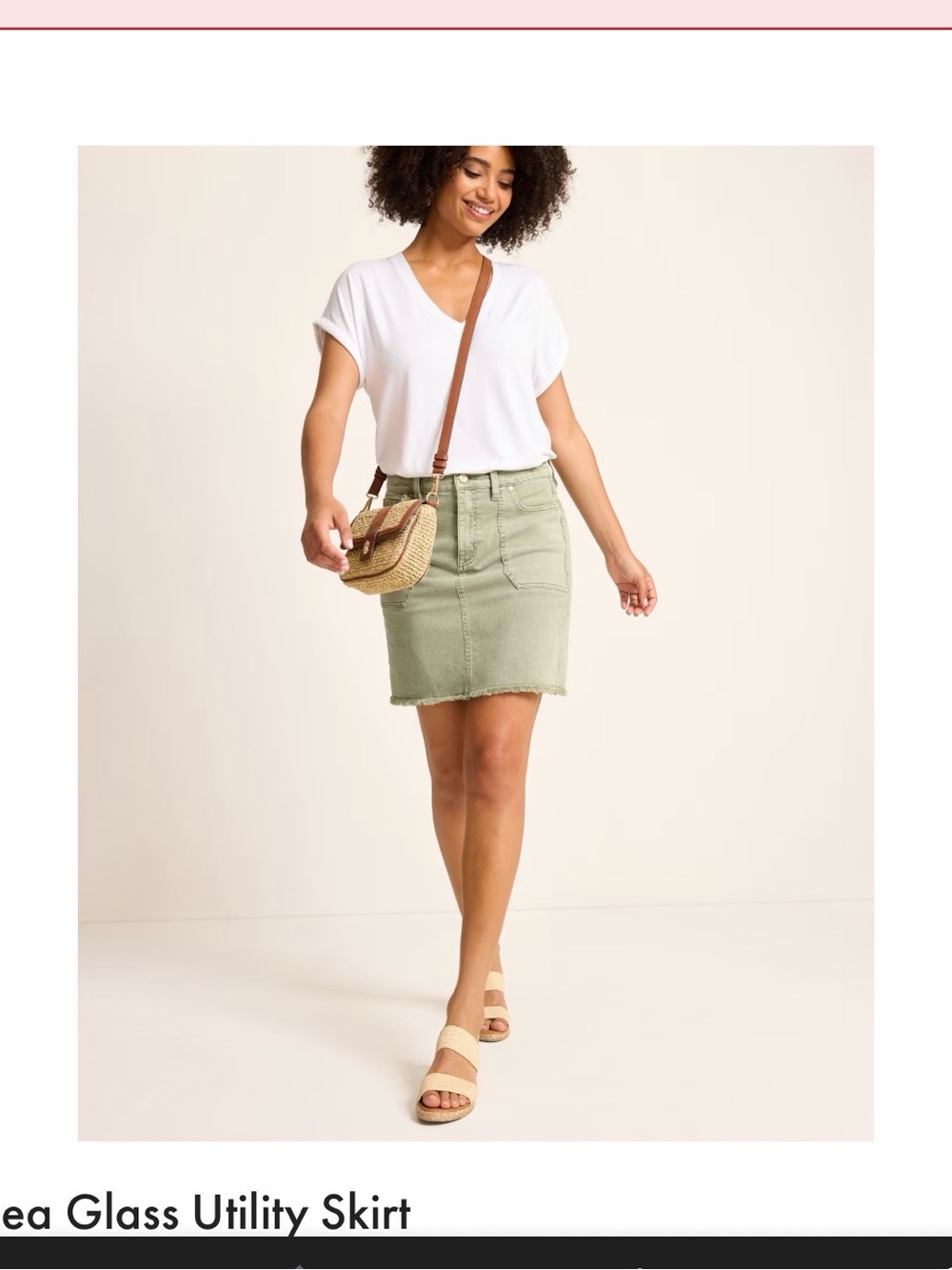 Tommy Bahama Olive Green Utility Denim Mini Skirt
